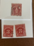 2 Stamps Used Singles US #J69 1930 1/2 Cents Postage Due Stamp US #J72 1930 3 Cents Postage Due Stam