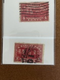 2 Stamps Used US Singles Q3 1913 Parcel Post 3 Cents & Q4 1913 Parcel Post 4 Cents