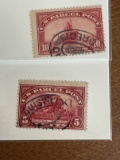 2 Stamps Used US Singles Q5 1913 Parcel Post 5 Cents & Q6 1913 Parcel Post 10 Cents