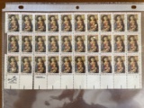 30 Unused Stamps Christmas 20 Cent Sheet of Stamps 1984 Fra Filippo Lippi National Gallery