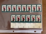 14 Unused The Night Before Christmas Row of 8 Stamps & Row of 6 Stamps 8 Cent Stamps