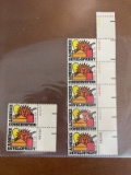 7 Unused Energy Development USA 13 Cents Stamps Pair & Row of 5 Stamps