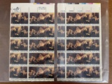 50 Unused USA 13 Cents Stamps July 4 1776 Full Set in Two Parts of Signing  of the Declaration of In