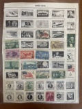 30 Used Stamps From 1900's on Collector Sheet Lincoln Douglas Debates Arctic Explorations and More