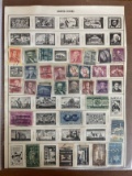 35 Used Stamps From 1900's on Collector Sheet National Capitol Liberty Monticello and More