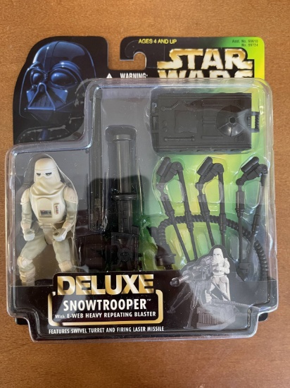 Star Wars Power of the Force Deluxe Snowtrooper with E-Web Heavy Repeating Blaster 1996