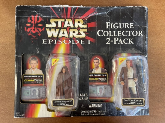 Star Wars Episode I Figure Collector 2 Pack Anakin & Obi Wan with Comm Tech Chips & Boba Fett Loose