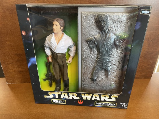 Star Wars 12 Inch Han Solo and Carbonite Block with Frozen Han Solo 1998 NEW Kenner Lucasfilm