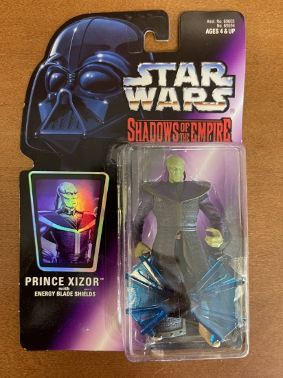 Star Wars Shadows of the Empire Prince Xizor Figure 1996 Purple Card with Hologram on Cover