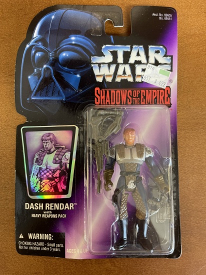 Star Wars Shadows of the Empire Dash Rendar Figure 1996 Purple Card with Hologram on Cover