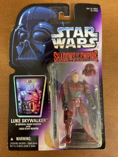 Star Wars Shadows of the Empire Luke Skywalker in Imperial Guard Disguise Figure 1996 Purple Card wi