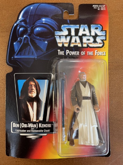 Star Wars The Power of the Force Ben Obi Wan Kenobi Figure 1995 Orange Card