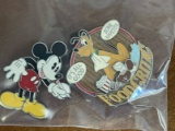 2 Disney Collectible Trading Pins From Disneyland Resort Featuring Mickey Mouse and Pluto