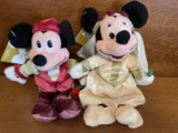 2 Bean Bag Plush Toys Renaissance Mickey Mouse & Renaissance Minnie Mouse NEW The Disney Store & Dis