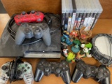 Vintage Original Playstation 3 System All Cords 5 Controllers 11 Games 8 Skylanders & Portal Cleaned