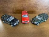 3 Die Cast Jeep Trucks 1 is US Army All Made in China Die Cast & Plastic Models Approx 2.5