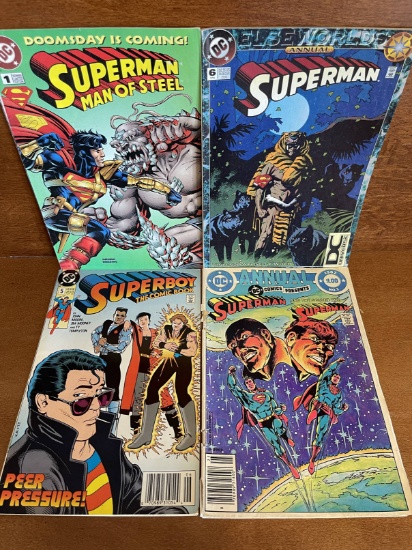 4 Issues Superboy #5 Superman Annual #1 Superman #6 & #126 Superman Man of Steel #1 DC Comics