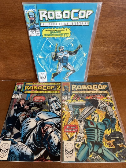 3 Issues Robocop Comic #2 # 4 & Robocop 2 #2 Marvel Comics The Future of Law Enforcement