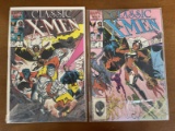 2 Issues Classic X Men Comic #4 & #7 Marvel Comics 1986 Copper Age Pin Up Back Cover