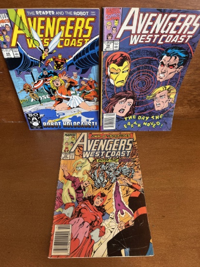 3 Issues The West Coast Avengers Comic #53 #58 #68 Marvel Comics Copper Age Comics