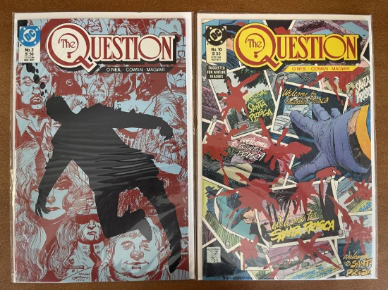 2 Issues The Question Comic #2 & #10 DC Comics 1987 Copper Age ONeil Cowan Magyar