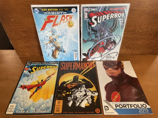 5 Issues Superboy #1 Superman #77 The Flash #21 Superman the 10 Cent Adventure & DC Summer Fall Port