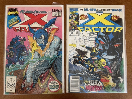 2 Issues X Factor #75 & X Factor Annual #4 Marvel Comics KEY 1st Team Appearance of the Nasty Boys