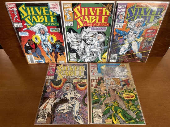 5 Issues Silver Sable and the Wild Pack #1 #2 #3 #4 & #14 Marvel Comics KEY 1st Issue