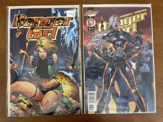 2 Issues Danger Girl Comic #6 & #7 Cliffhanger Comics KEY Final Issue