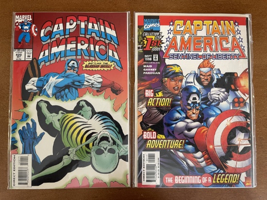 2 Issues Captain America Comic #420 & Captain America Sentinel of Liberty #1 Marvel Comics KEY 1st I