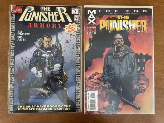 2 Issues The Punisher Comic The End & Armory #3 Marvel Comics Max Comics