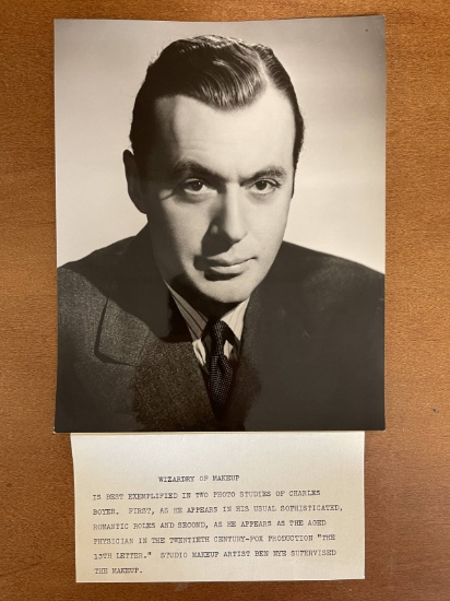 Charles Boyer Photo 7x9 Wizardry of Makeup Publicity Attached The 13th Letter 1951