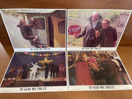 Four Mini Lobby Cards (MLC) for the Movie In God We Trust Marty Feldman 1980