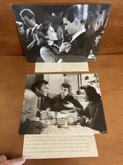 Two Photos From The Catered Affair with Debbie Reynolds Bette Davis Ernest Borgnine 7x9