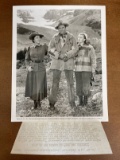 Photo of James Stewart in The Far Country with white Universal Info Sheet Attached 1954