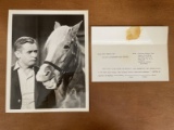 Mister Ed Photo Still 8x10 Alan Young with Info Sheet Attached 1958