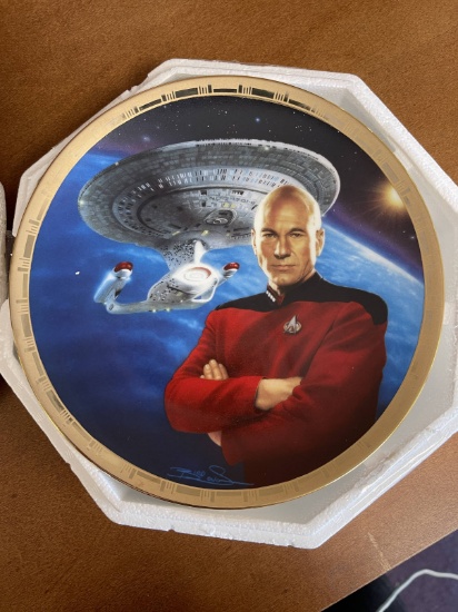 Captain Picard & The USS Enterprise NCC-1701-D from The Power of Command Plate Collection #0919D Wit