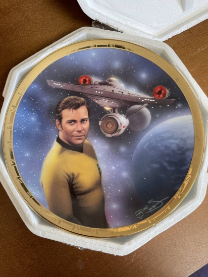 Captain Kirk & The USS Enterprise from The Power of Command Plate Collection #1202A From The Hamilto
