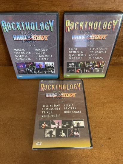 3 DVDs Rockthology Presents Hard N Heavy DVD #3 #4 #5 Featuring Sound Garden Pantera Queen Led Zeppe