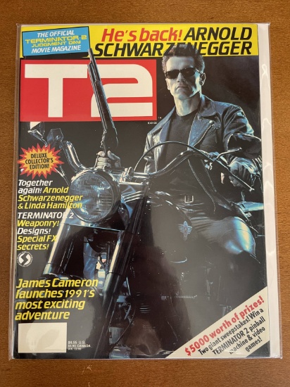 The Official Terminator 2 Judgement Day Movie Magazine T2 Deluxe Collectors Edition Arnold Schwarene