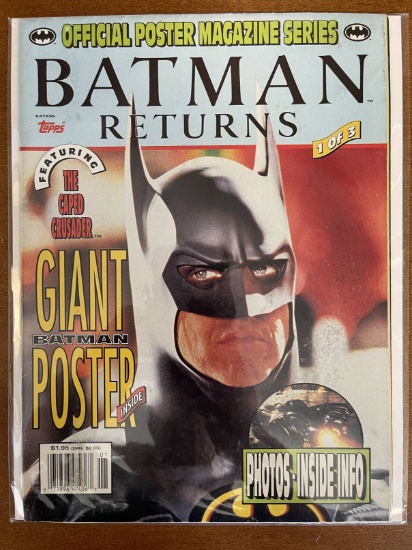 Batman Returns Official Poster Magazine Series 1 of 3 Topps Giant Batman Poster