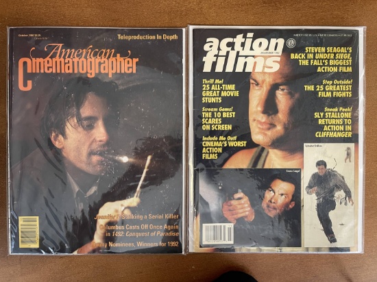 2 Issues Action Films Magazine 1992 & American Cinematographer Magazine Sylvester Stallone Steven Se