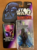Star Wars Shadows of the Empire Prince Xizor Figure 1996 Purple Card with Hologram on Cover