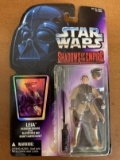 Star Wars Shadows of the Empire Leia in Boushh Disguise Figure 1996 Purple Card with Hologram on Cov