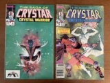 2 Saga of CRYSTAR the Cyrstal Warrior Comics #6 and #10 Marvel 1984 Bronze Age Nightcrawler