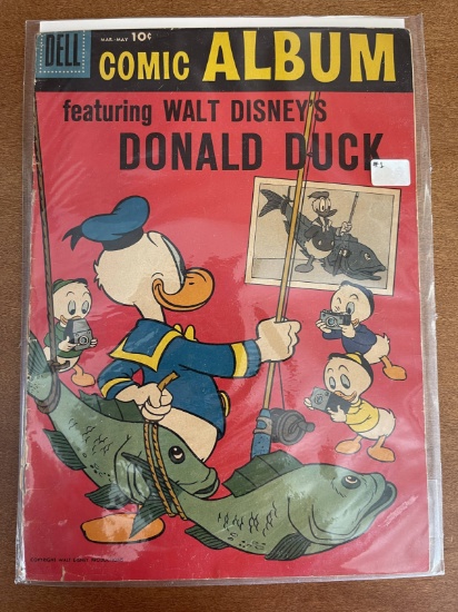 Comic Album #1 Dell Walt Disney Donald Duck 1958 Silver Age Key First Issue 10 Cents