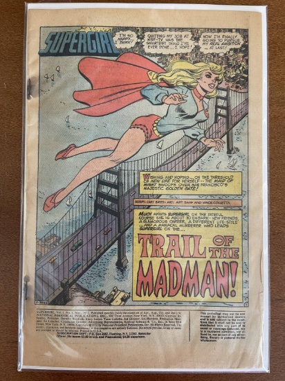 Supergirl Comic #1 DC 1972 Bronze Age No Cover Key Series premiere of Supergirl's 1st solo title