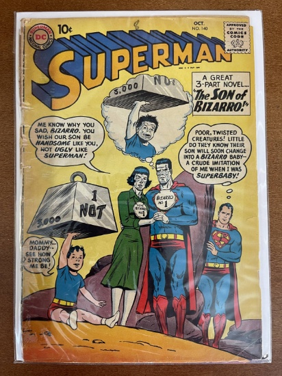 Superman Comic #140 DC 1960 Silver Age Key 1st Appearance Bizarro Supergirl