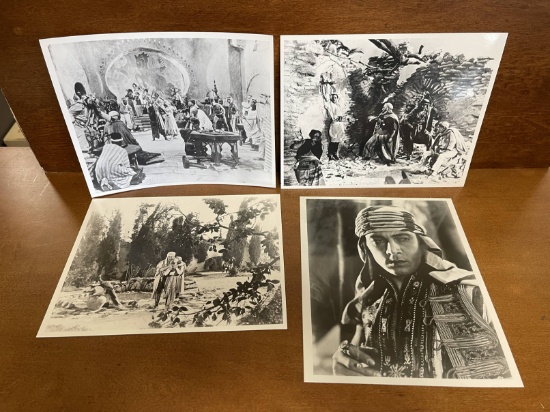 Four 8x10 Photos of The Son of the Sheik 1926 with Rudolph Valentino