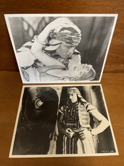 Two Photos of the Son of the Sheik 1928 with Rudolph Valentino and Vilma Banky
